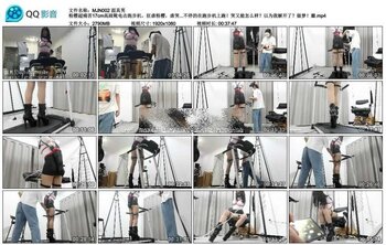 面具男 粉樱超痛苦17cm高跟靴电击跑步机，狂虐粉樱，虐哭得不成人样了，超紧直臂紧