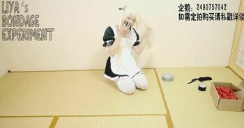 【莉雅的紧缚实验】被客人欺骗的女仆 春日野穹(女仆) cosplay 全身电击